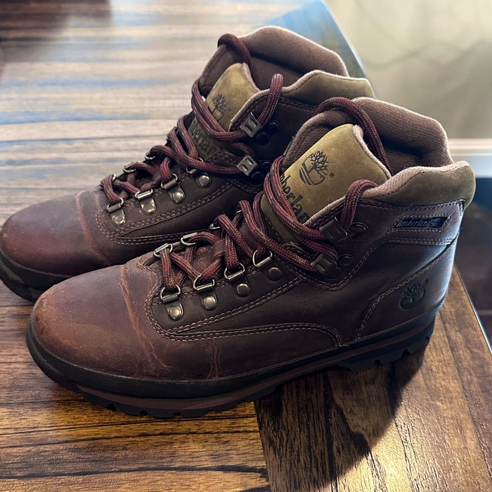 Timberland Euro Hiker Brown Leather Boots size 10 women/8 men